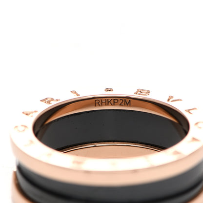 Bulgari 18K Rose Gold Black Ceramic B.Zero1 Two-Band Ring 57 8 4 of 6