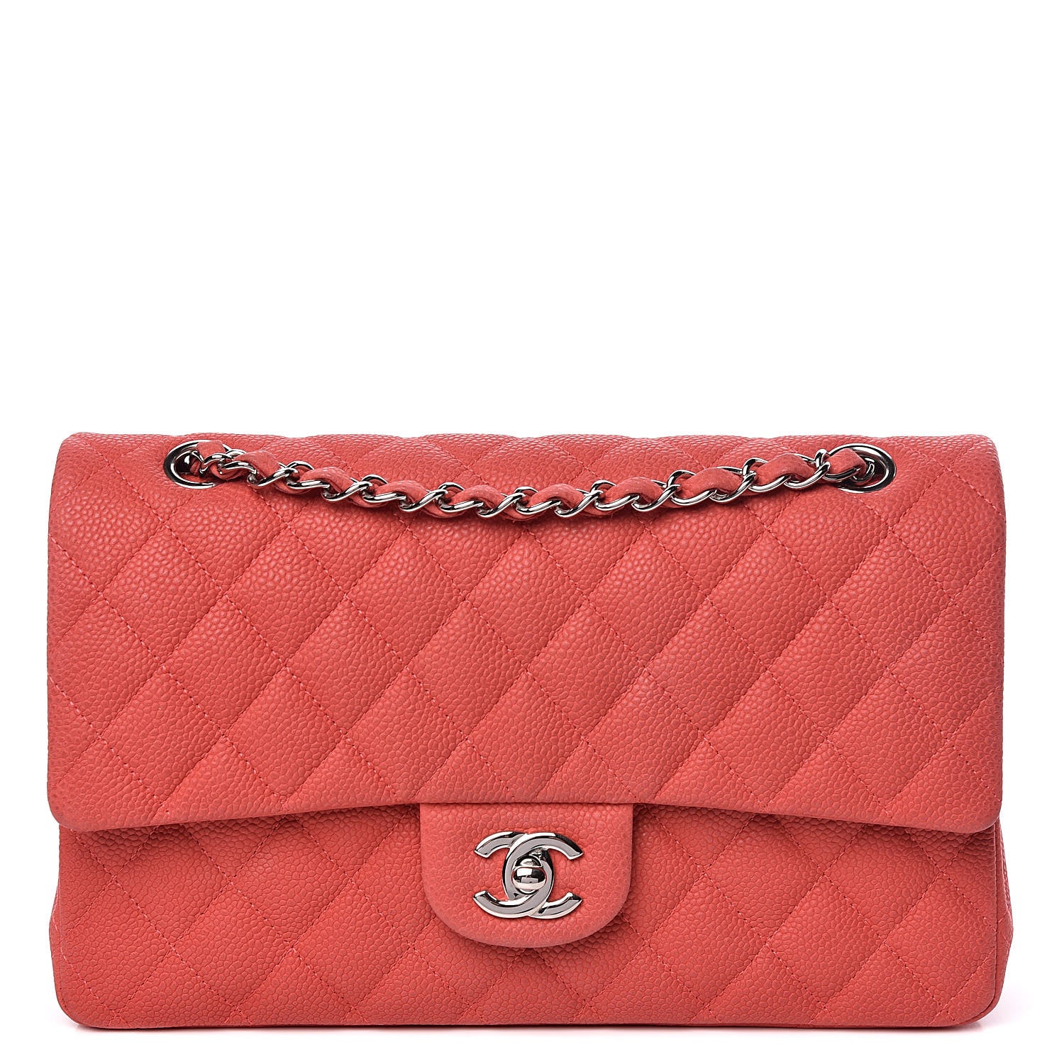 Chanel Iridescent Caviar Quilted Medium Double Flap Dark Pink 1 of 18