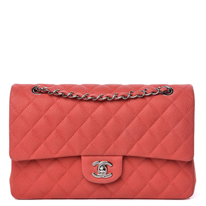 Chanel Iridescent Caviar Quilted Medium Double Flap Dark Pink 1 of 18