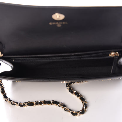 Chanel Lambskin Studded Chain Wallet Black 6 of 12