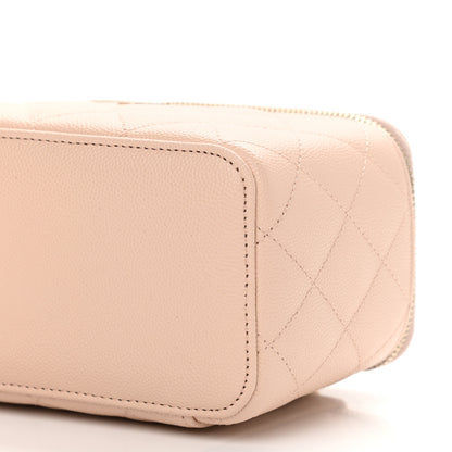 Chanel Caviar Quilted Small Vanity Case With Chain Light Beige 9 of 11