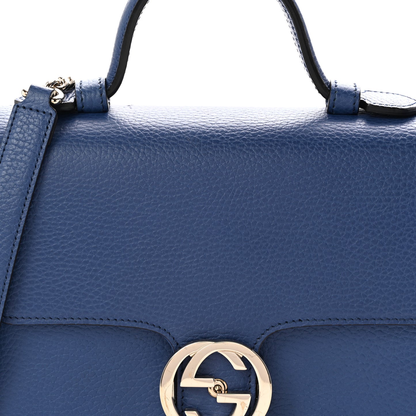 Dollar Calfskin Interlocking G Top Handle Shoulder Bag Caspian