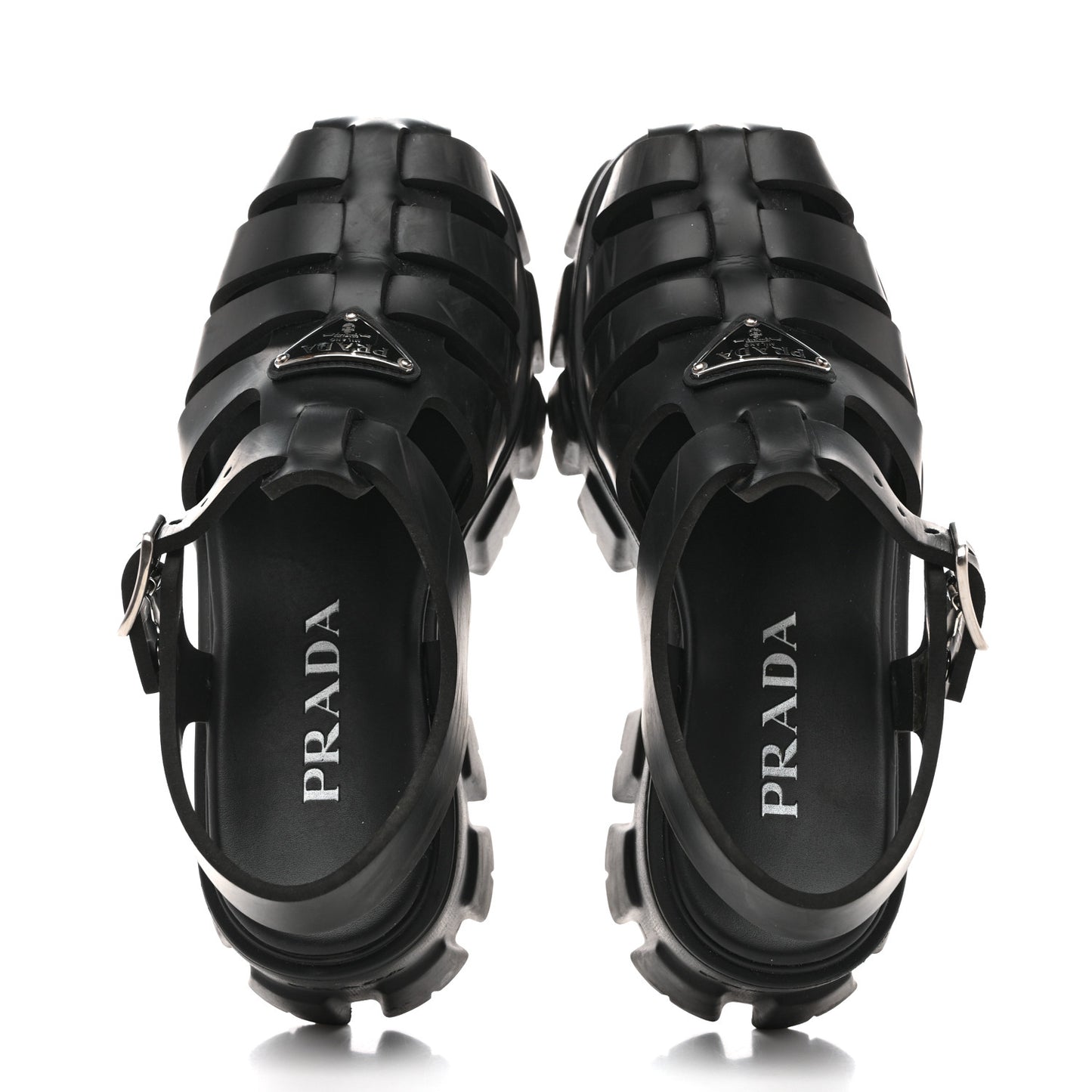 Foam Rubber Triangle Logo Monolith 55mm Cage Sandals 37 Black