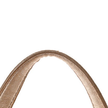 Salvatore Ferragamo Hammered Calfskin Double Handle Small Amy Tote Neutral Gold 19 of 21