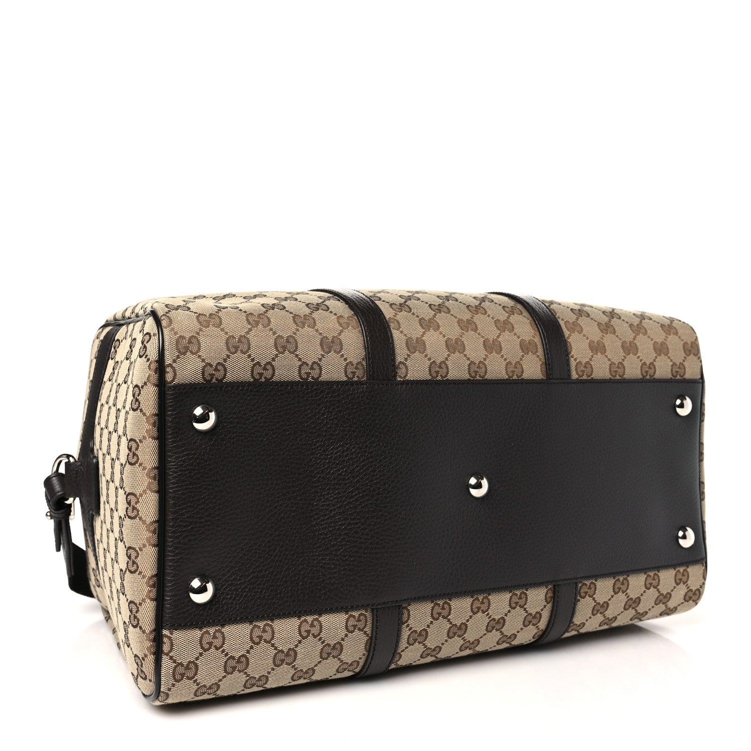 Gucci Monogram Dollar Calfskin Boston Duffle Bag Beige Ebony Testa di Moro Marrone Scuro 3 of 9