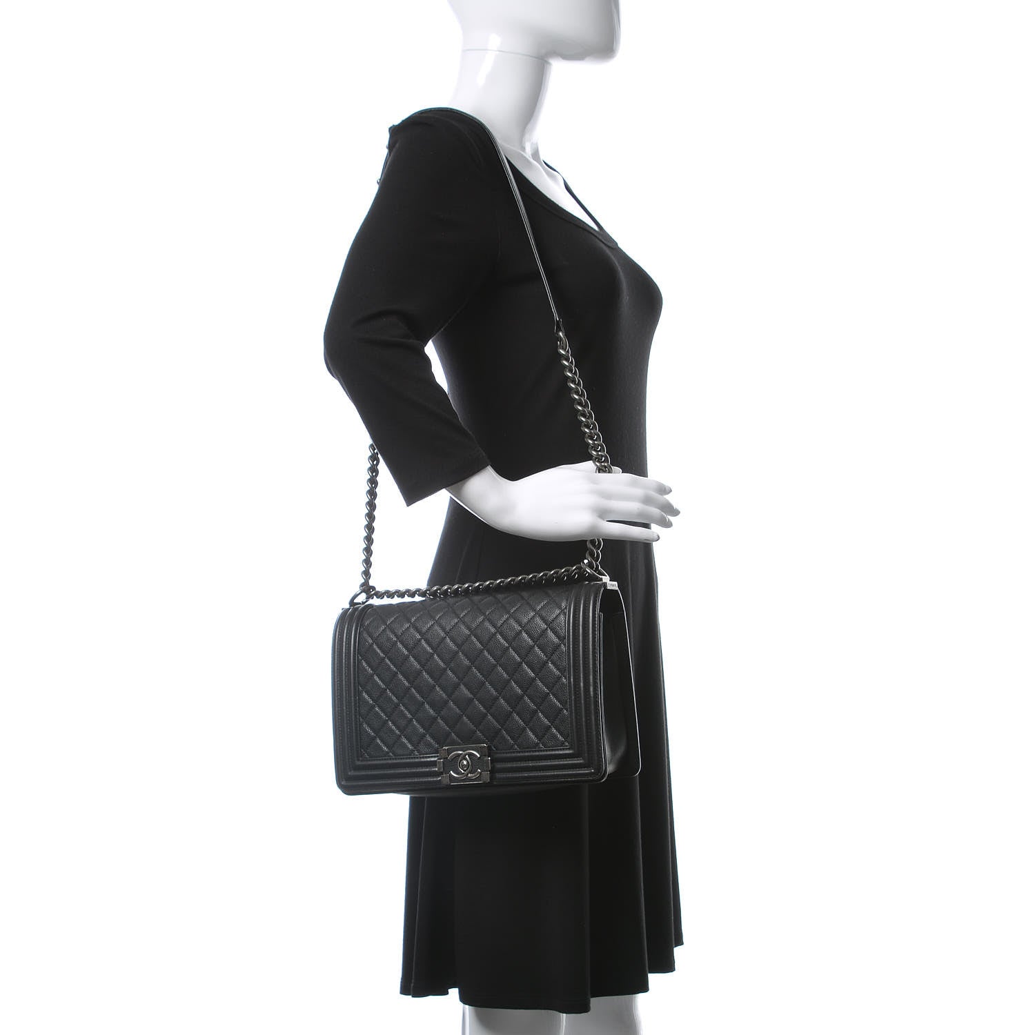 Chanel Calfskin Quilted New Medium Boy Flap Black 2 of 10