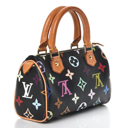Louis Vuitton Monogram Multicolor Mini Sac HL Speedy Black 3 of 8