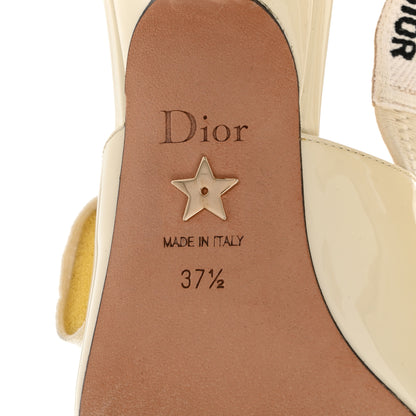 Christian Dior Patent Ribbon J'Adior Slingback 65mm Pumps 37.5 Off White 8 of 10