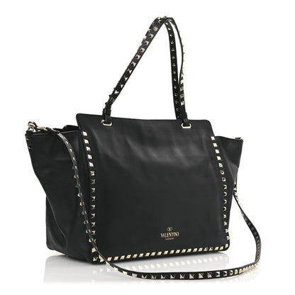 Valentino Garavani Vitello Medium Rockstud Tote Black 3 of 13