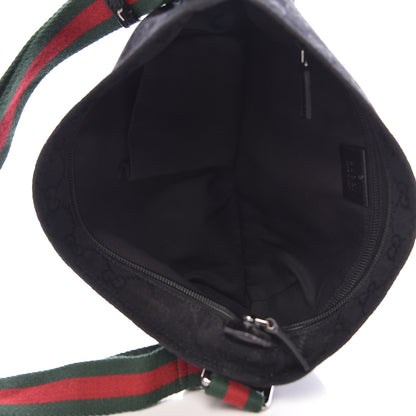 Gucci Monogram Web Small Flat Messenger Crossbody Black 5 of 10