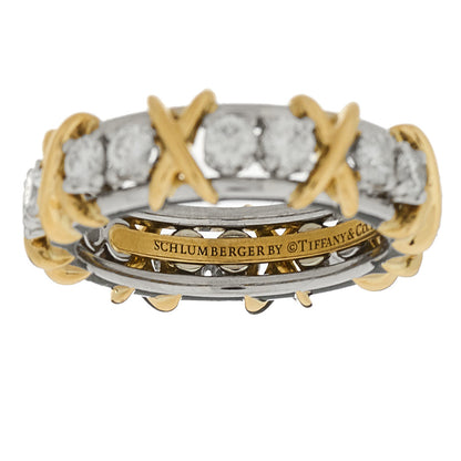 Tiffany Platinum 18K Yellow Gold Diamond Schlumberger Sixteen Stone Ring 52 6 4 of 6