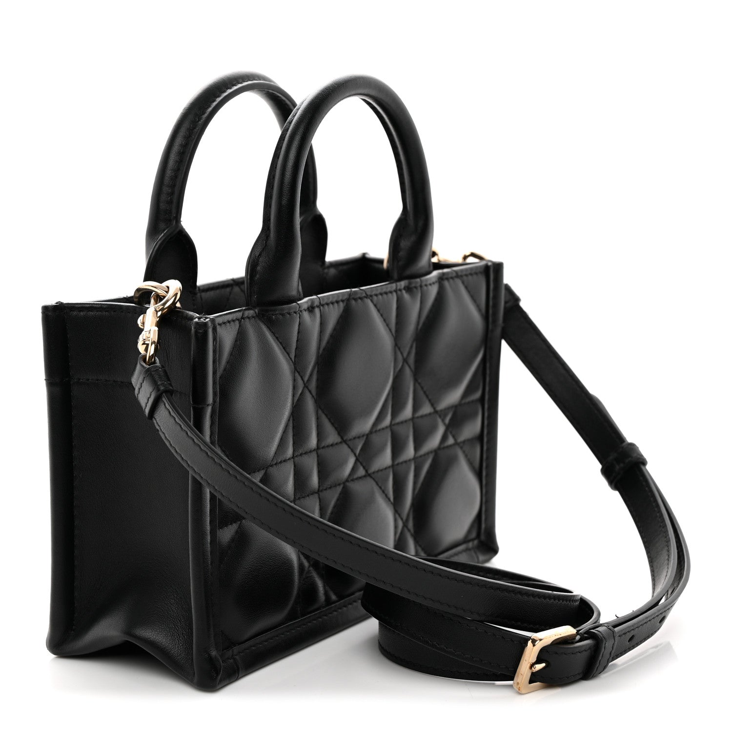 Christian Dior Calfskin Macrocannage Mini Book Tote Black 3 of 13