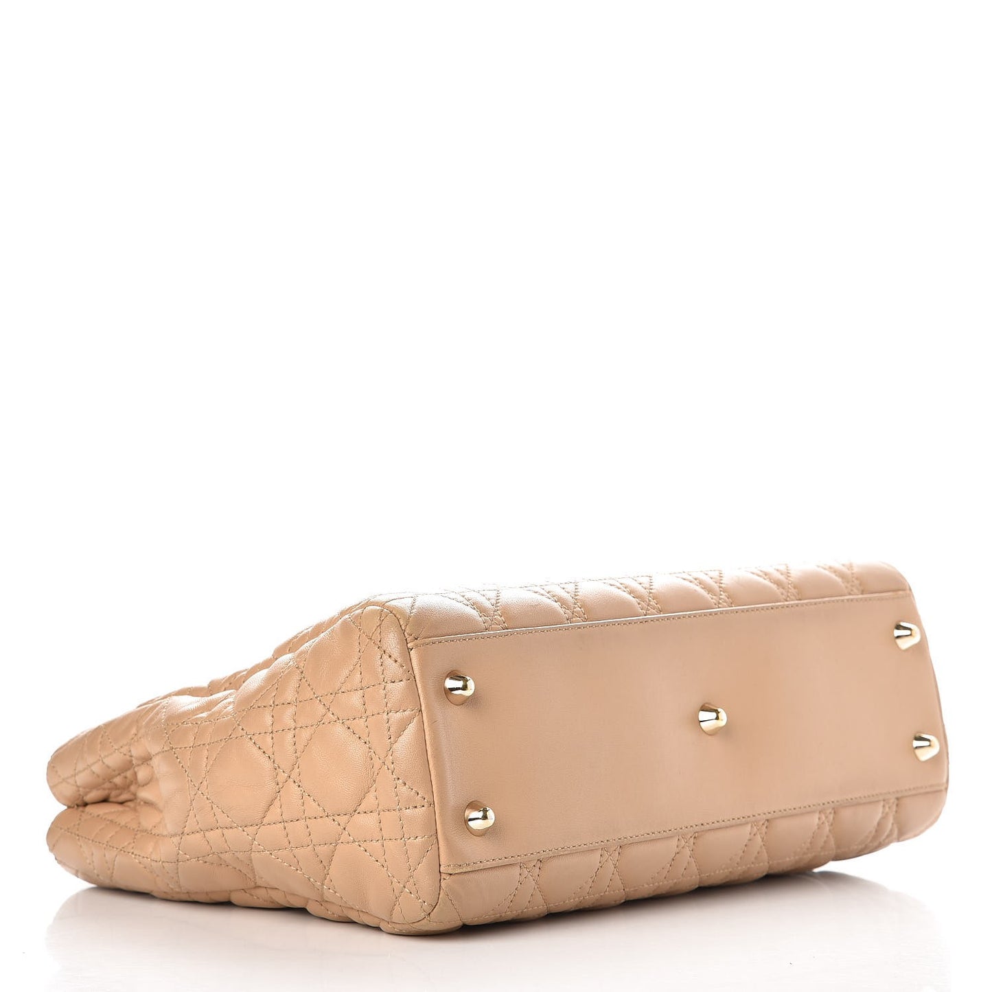 Lambskin Cannage Small Dior Soft Shopping Tote Beige