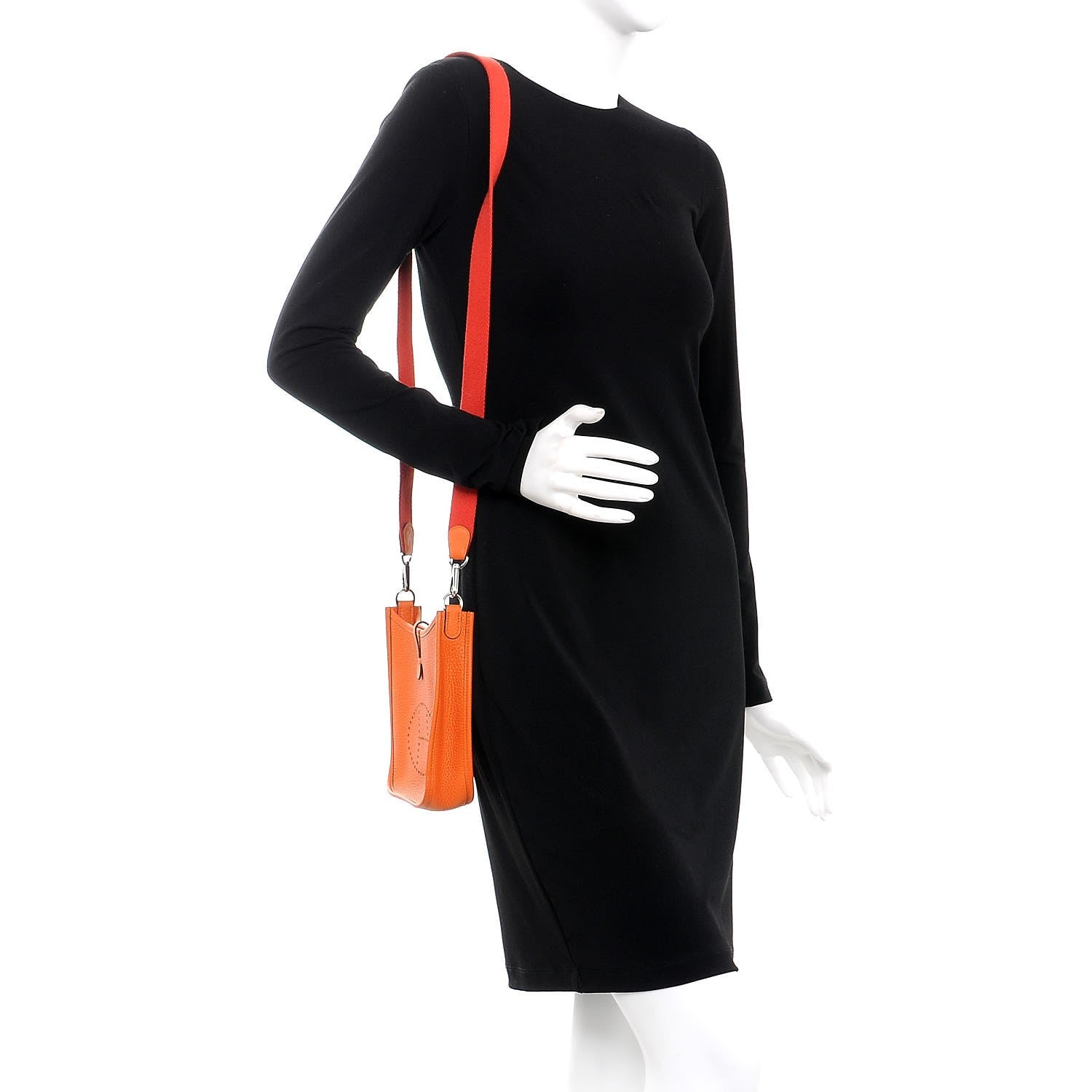 Hermes Taurillon Clemence Amazone Evelyne TPM Orange Peony 2 of 8