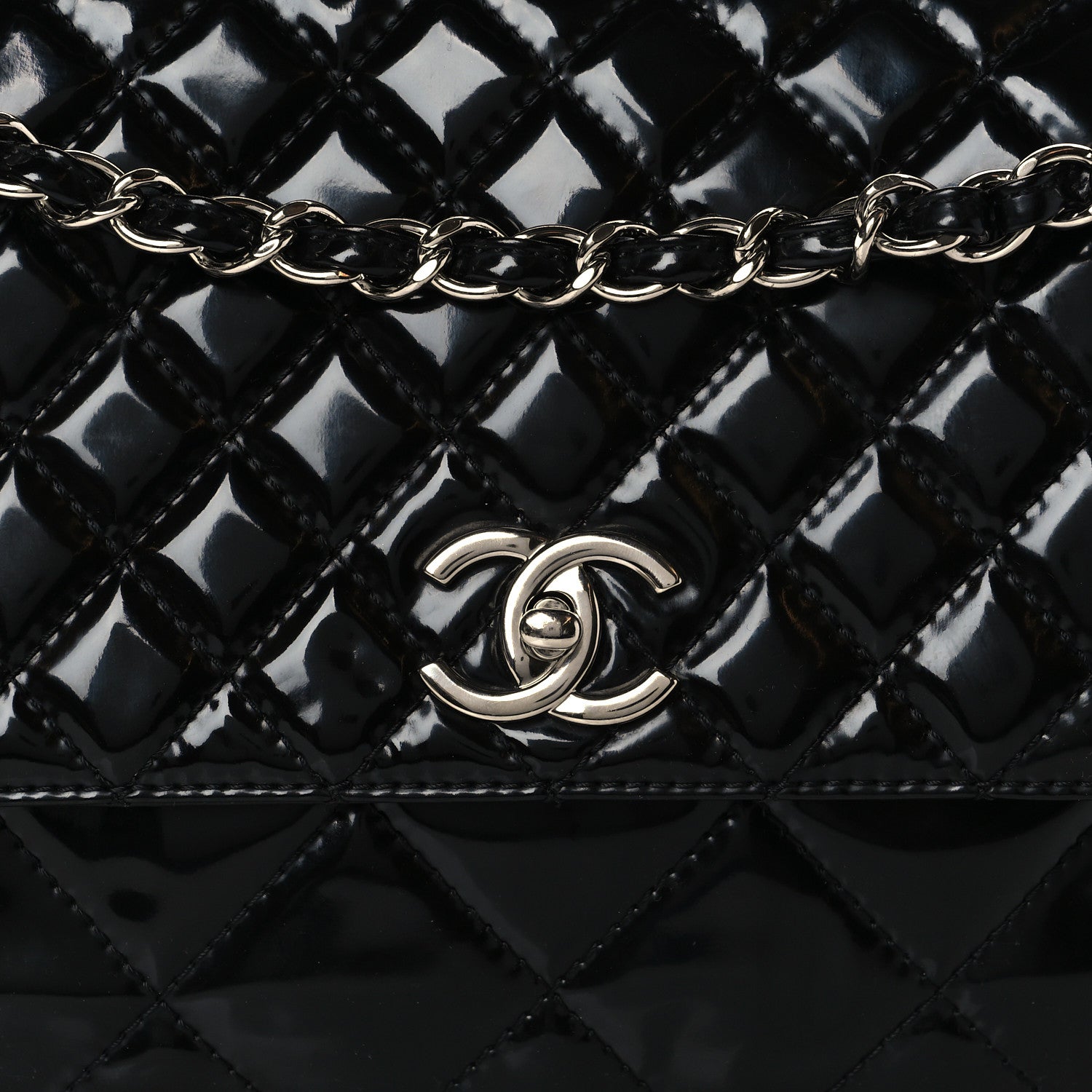 Chanel Vinyl Quilted In The Business Flap Bag Black 9 of 11