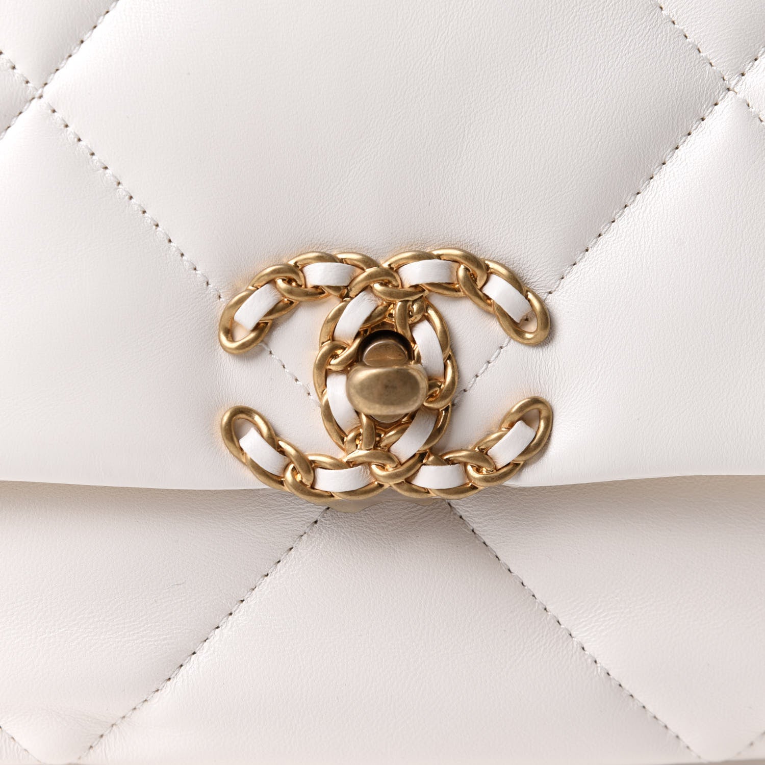 Chanel Lambskin Quilted Medium Chanel 19 Flap White 8 of 10