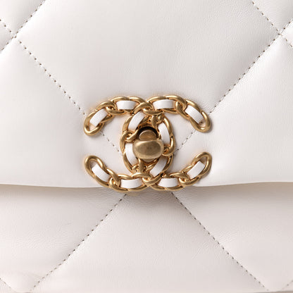 Chanel Lambskin Quilted Medium Chanel 19 Flap White 8 of 10