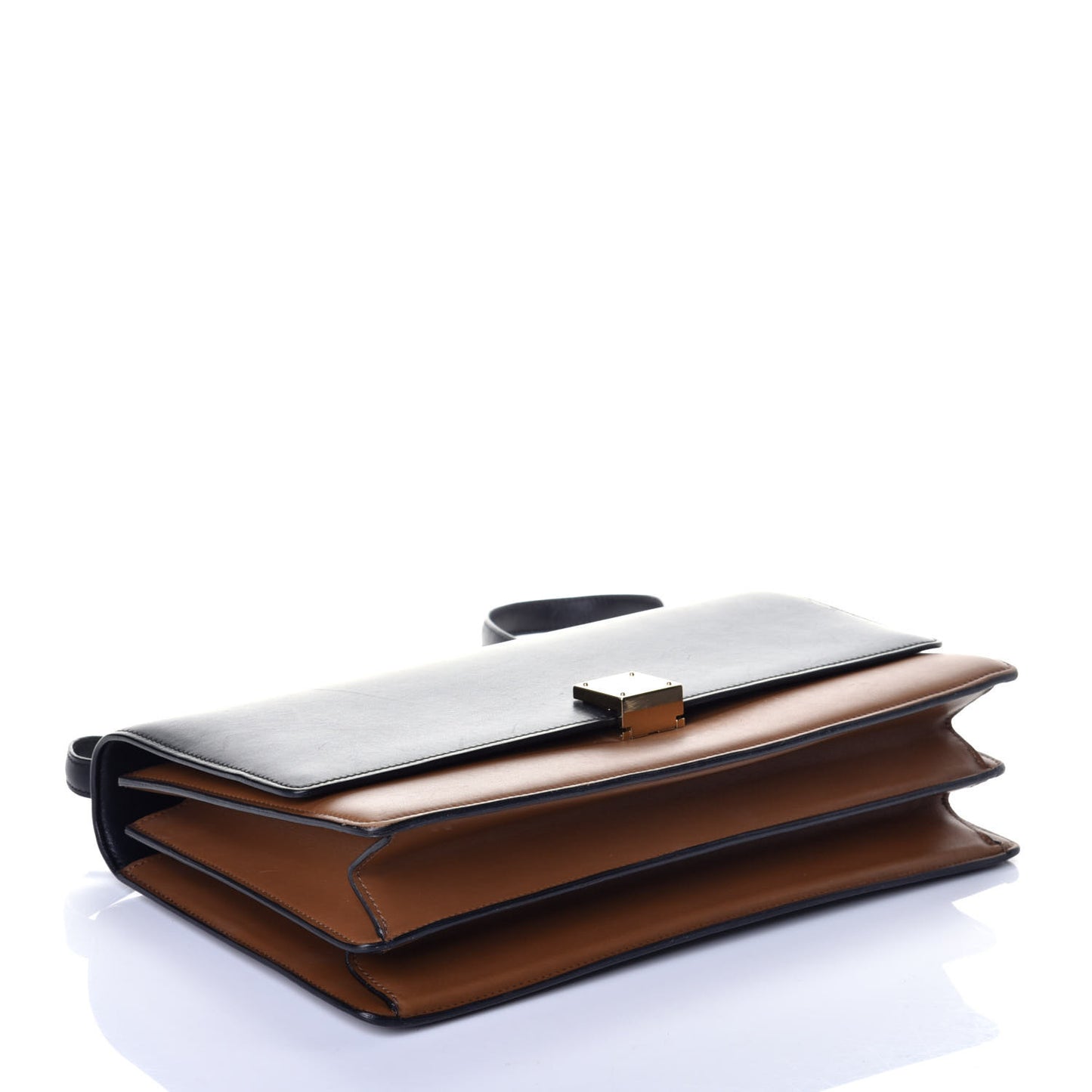 Calfskin Medium Bi-Color Case Flap Camel