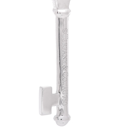 Tiffany 18K White Gold Diamond Floral Key Pendant 3 of 3