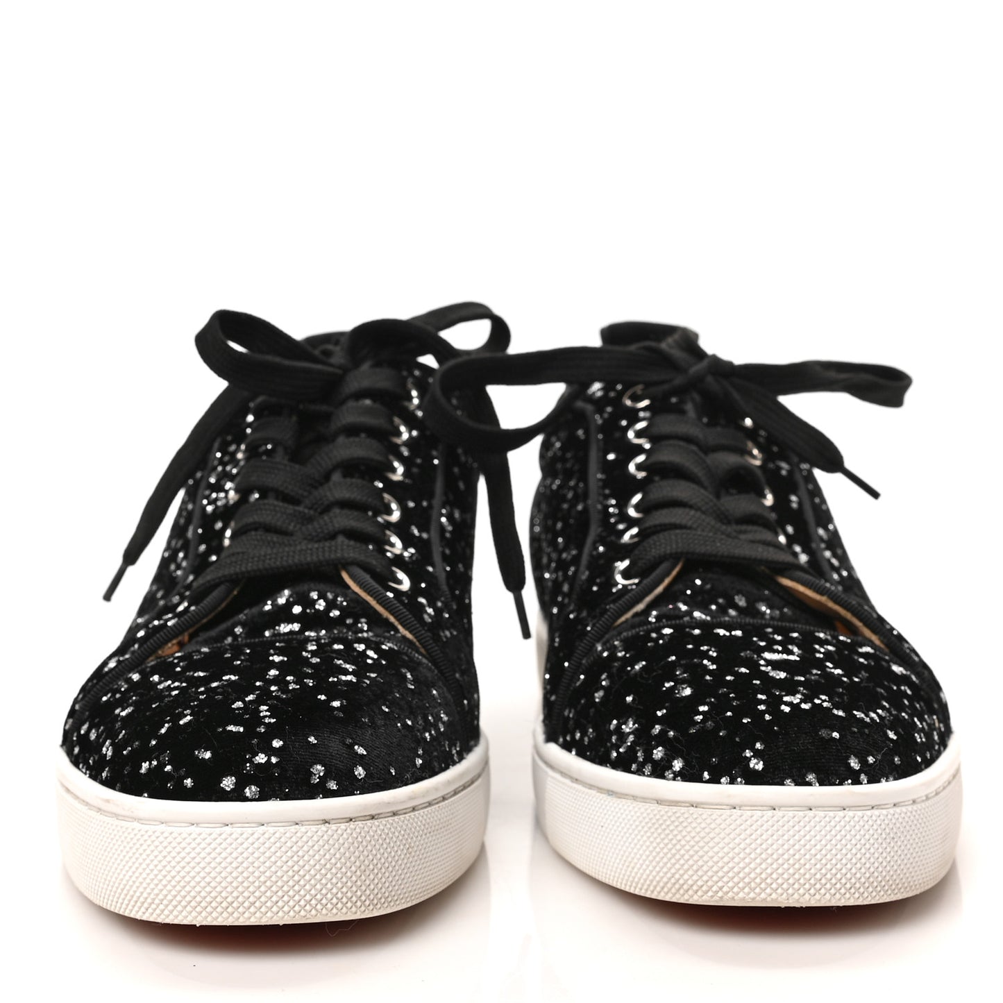 Velvet Glitter Men's Louis Junior Flat Sneakers 40 Black Silver