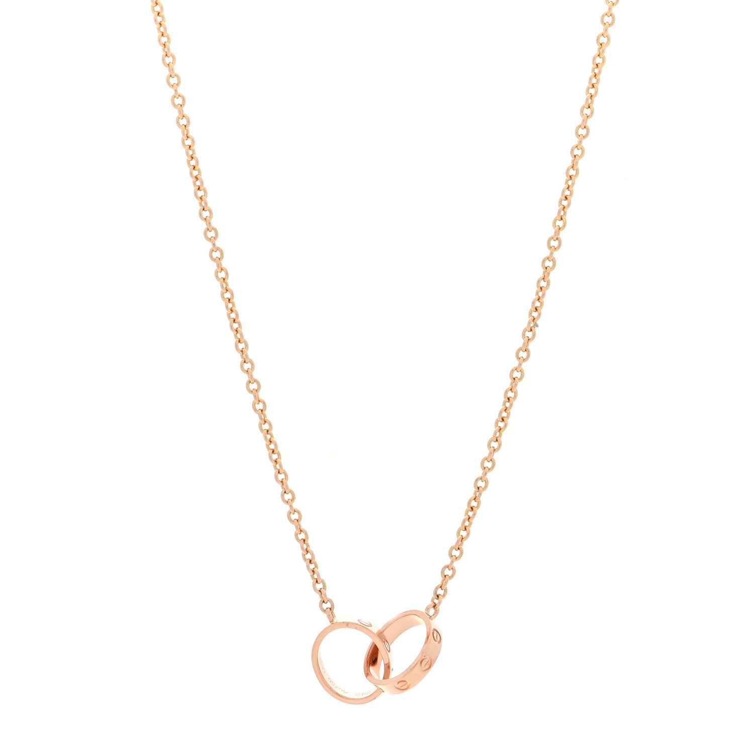 Cartier 18K Pink Gold Interlocking LOVE Necklace 1 of 5