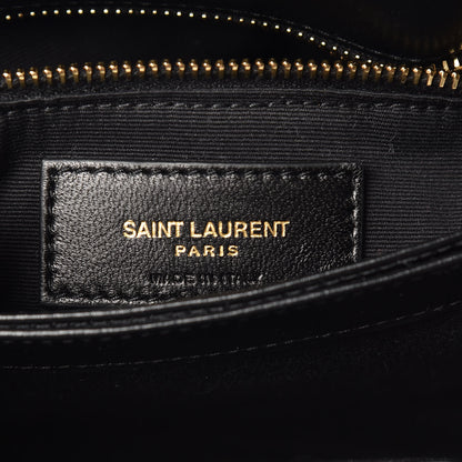 Saint Laurent Velvet Y Quilted Monogram Toy Loulou Chain Satchel French Black 6 of 10