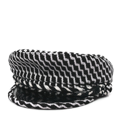 Chanel Wool PVC Paris Hamburg Sailor Cap Hat M Black White 1 of 8