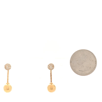 David Yurman 18K Yellow Gold Diamond Ball Drop Earrings 2 of 5