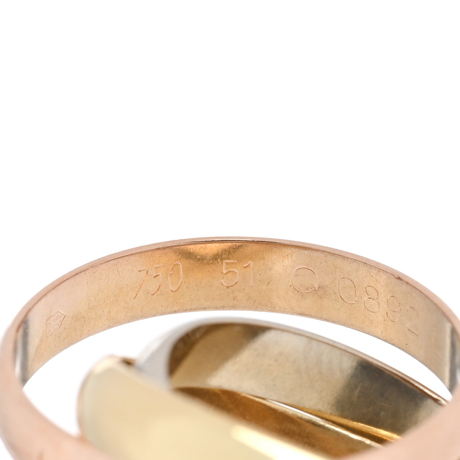 Cartier 18K Pink Yellow White Gold Classic Les Must De Cartier Trinity Ring 51 5.75 4 of 4