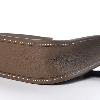 Hermes Taurillon Clemence Amazone Evelyne TPM Etoupe Bleu Indigo 9 of 12