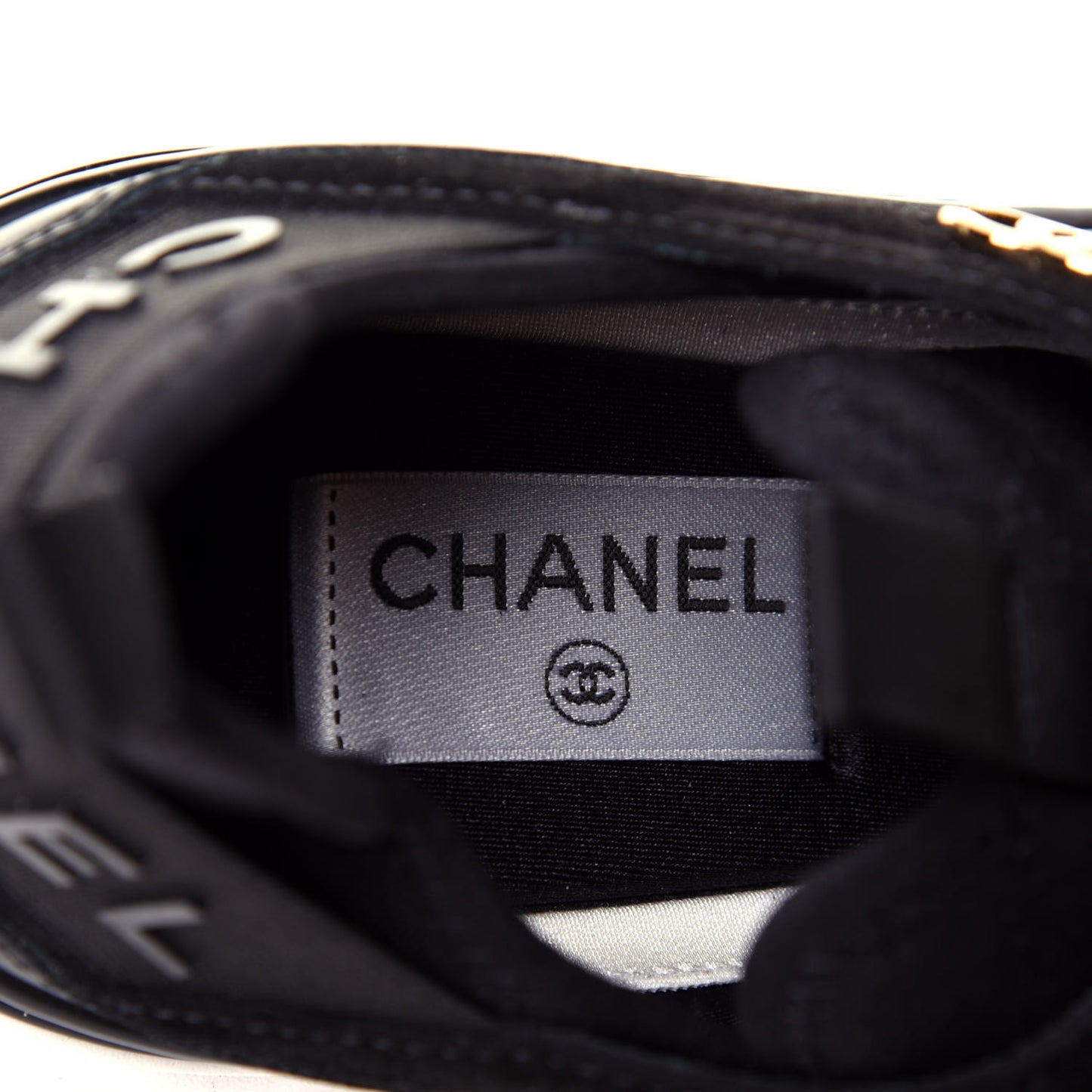 Fabric Calfskin Suede CC Sneakers 38.5 Black