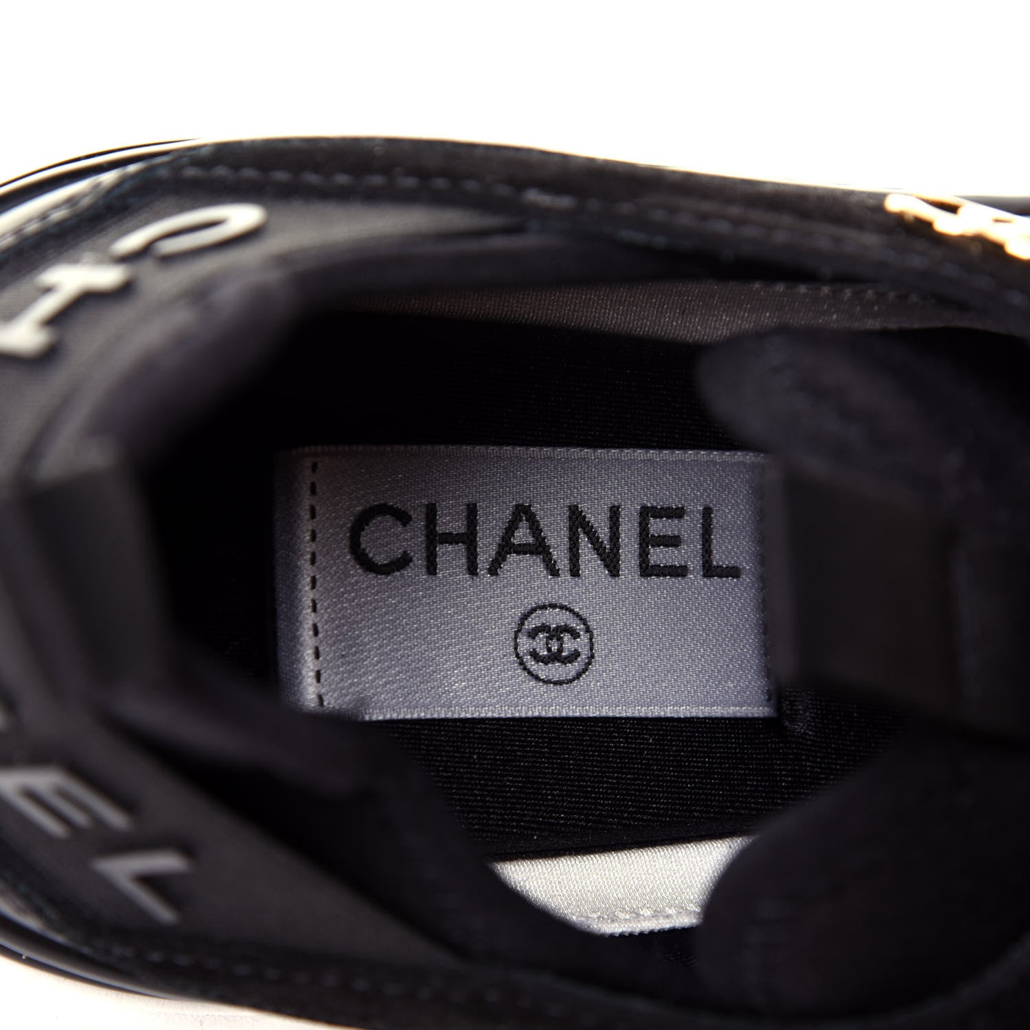 Chanel Fabric Calfskin Suede CC Sneakers 38.5 Black 9 of 11