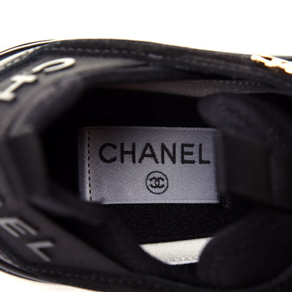 Chanel Fabric Calfskin Suede CC Sneakers 38.5 Black 9 of 11