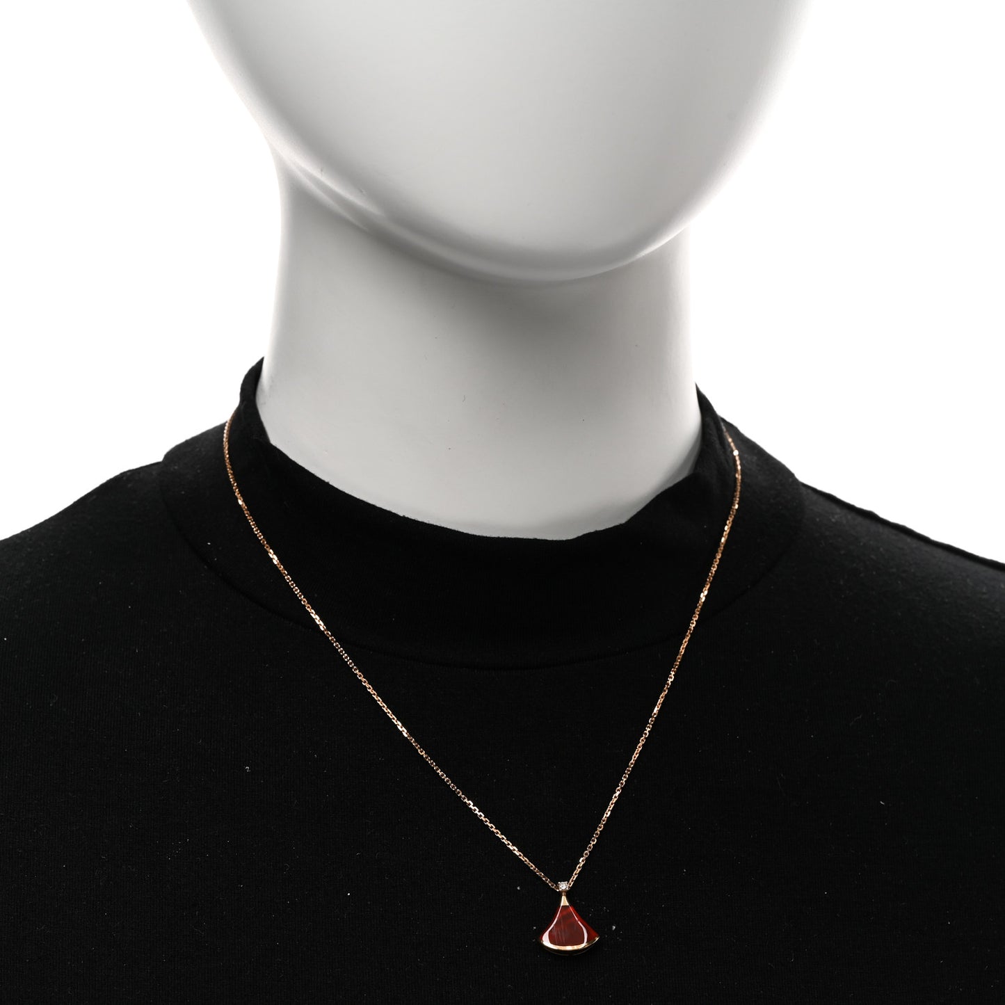 18K Rose Gold Diamond Carnelian Divas' Dream Pendant Necklace
