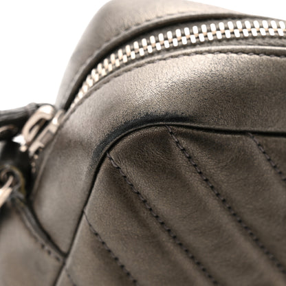 Saint Laurent Metallic Calfskin Matelasse Monogram Lou Camera Bag Silver 16 of 17