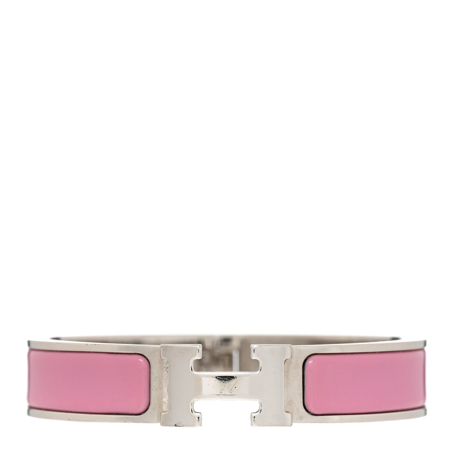Enamel Narrow Clic Clac H Bracelet PM Rose Flamingo