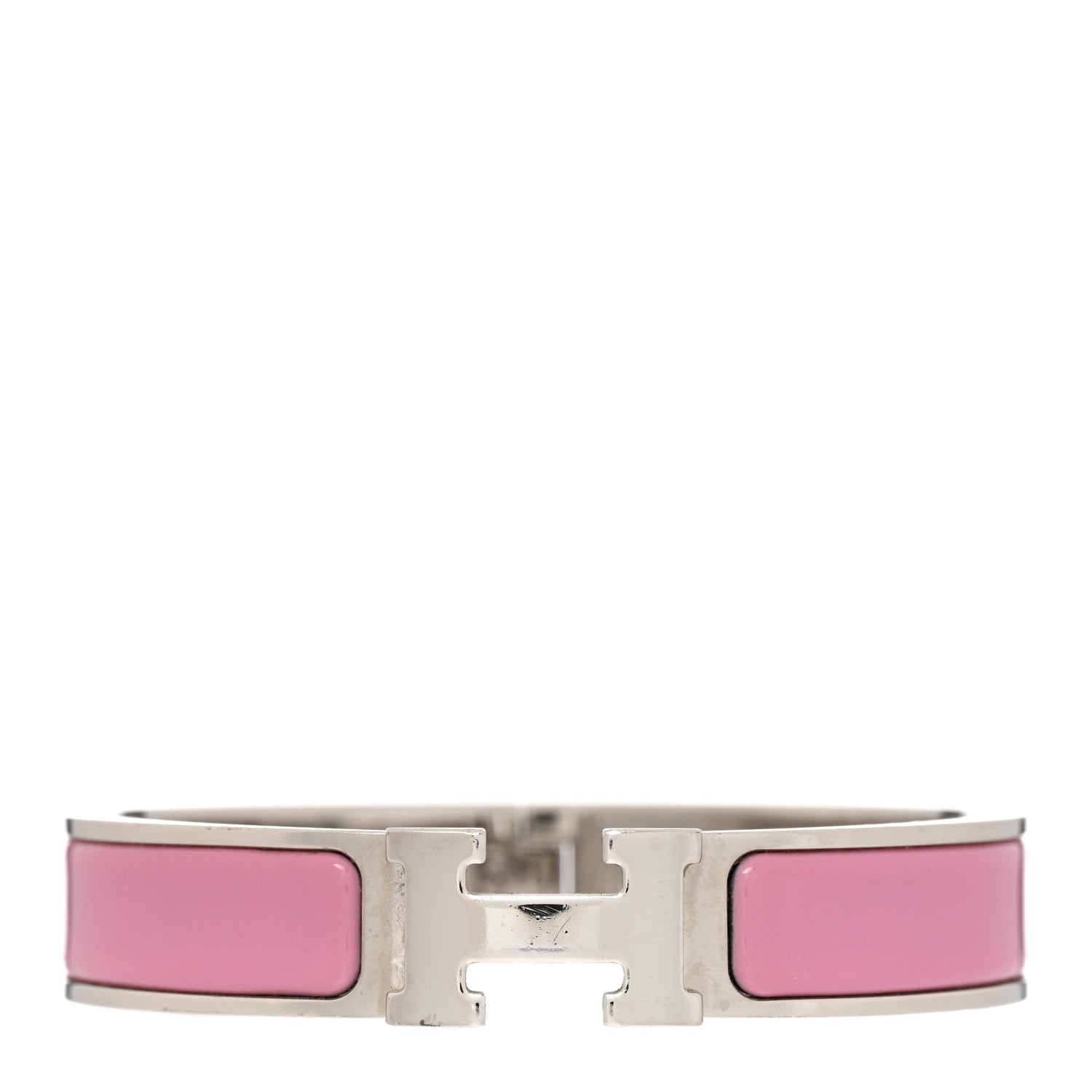 Hermes Enamel Narrow Clic Clac H Bracelet PM Rose Flamingo 1 of 6