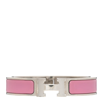 Hermes Enamel Narrow Clic Clac H Bracelet PM Rose Flamingo 1 of 6