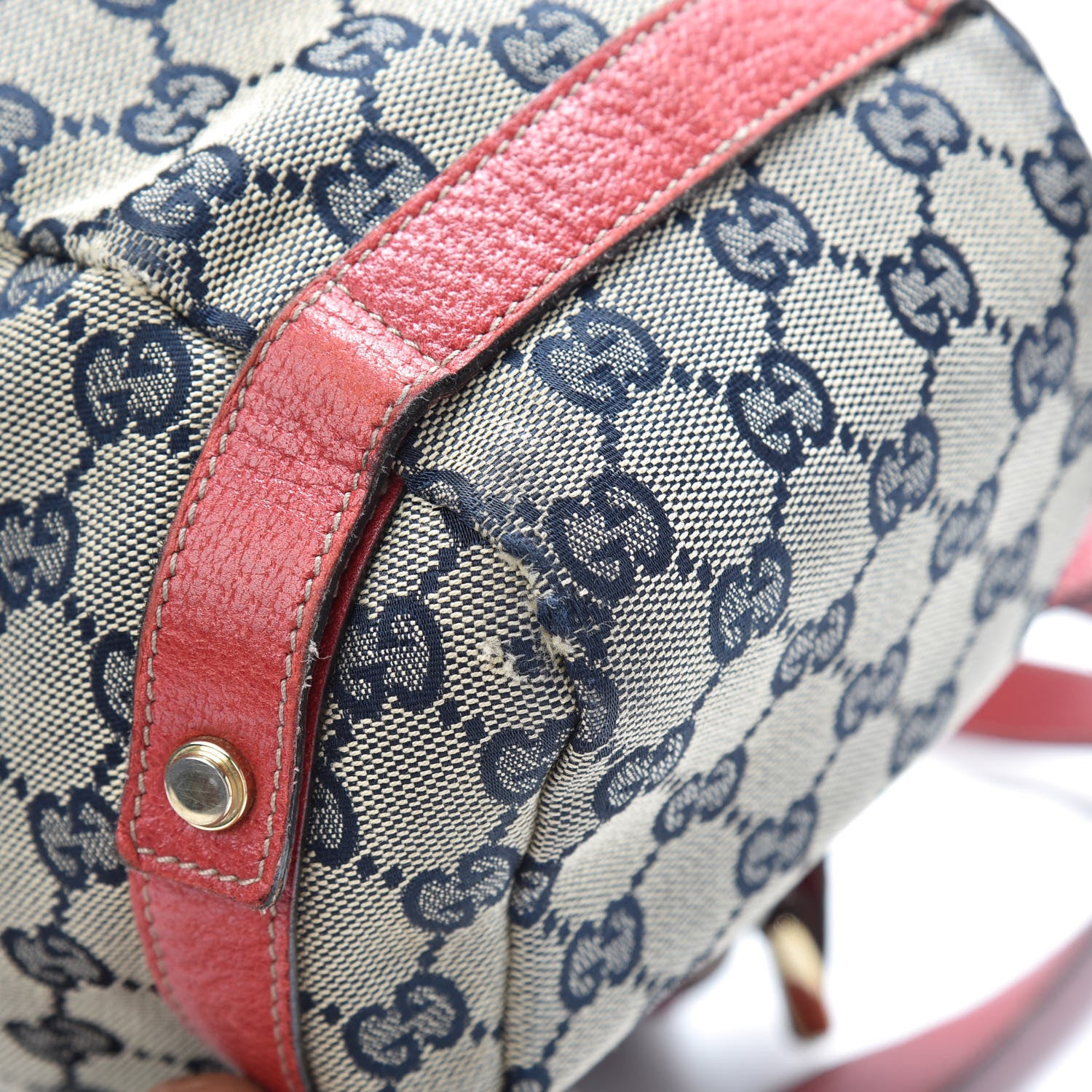 Gucci Monogram Medium Abbey Shoulder Bag Navy Red 11 of 17
