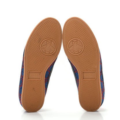Gucci Lurex Calfskin Web GG Monogram Womens Falacer Sneakers 37 Iridescent Blue Iridescent Red Silver 6 of 11