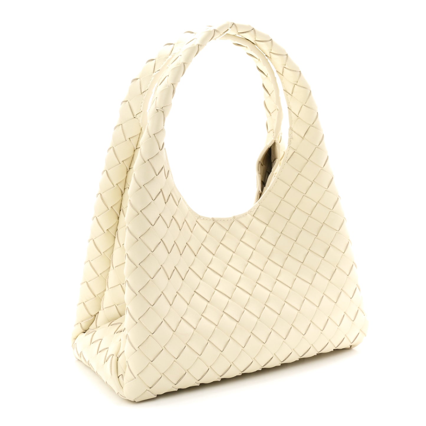 Nappa Intrecciato Small Campana Shoulder Bag Sea Salt