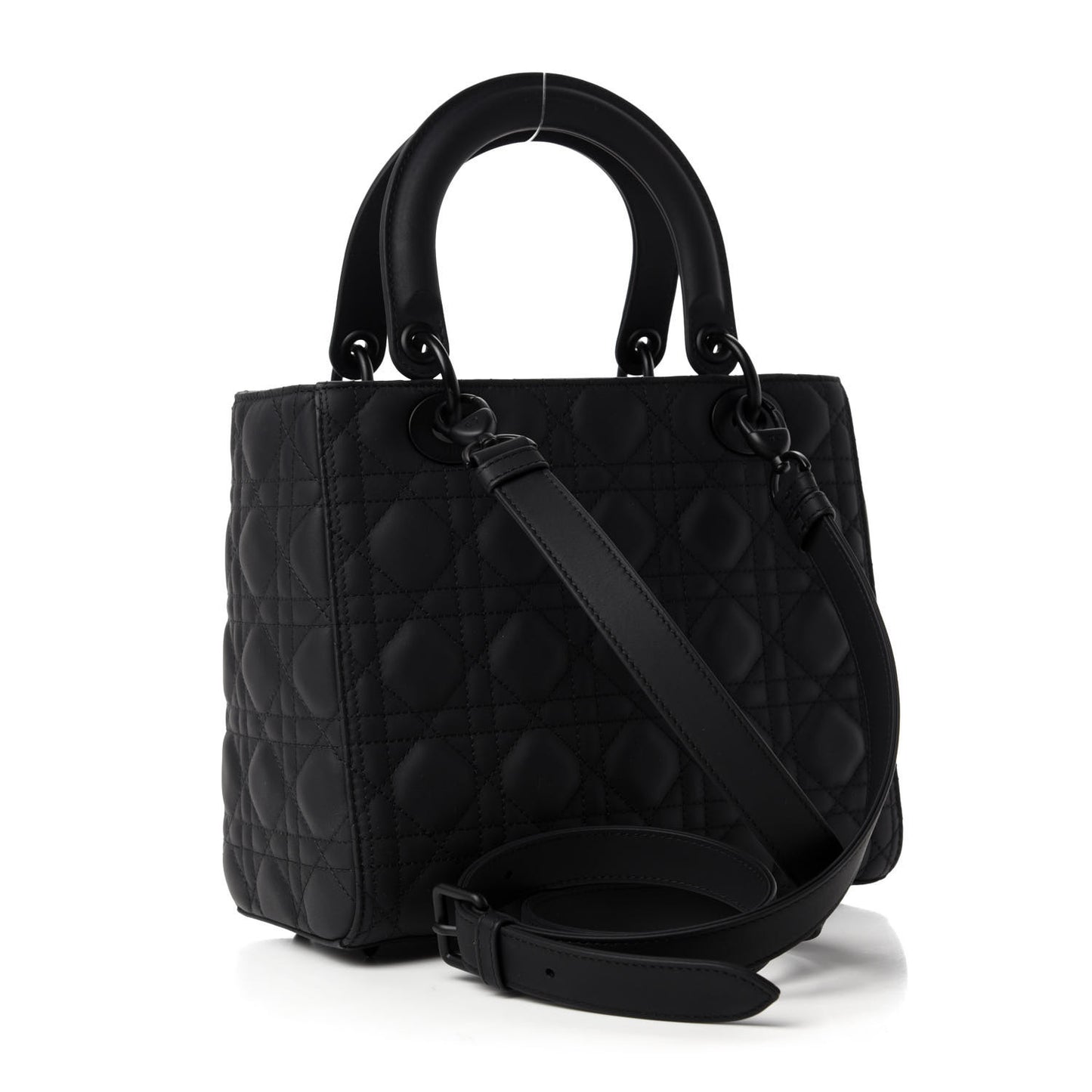 Ultra Matte Calfskin Cannage Medium Lady Dior Black