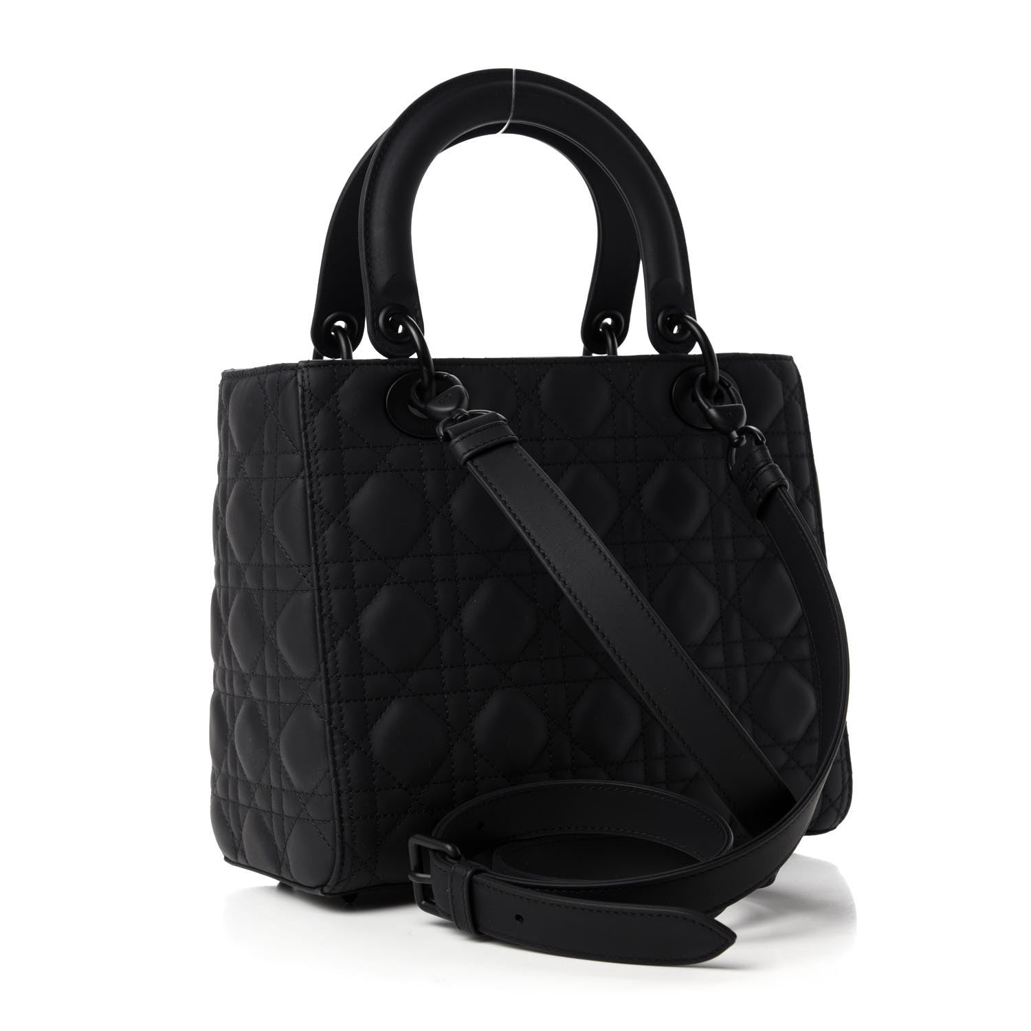 Christian Dior Ultra Matte Calfskin Cannage Medium Lady Dior Black 3 of 11