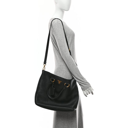 Prada Vitello Phenix Tote Black 2 of 10