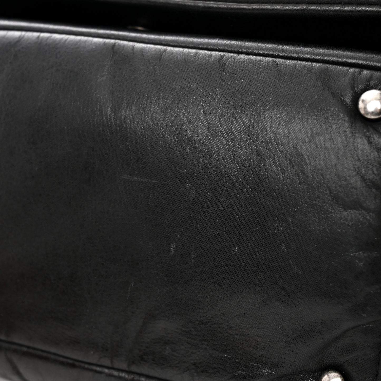 Iridescent Calfskin Glint Accordion Flap Black