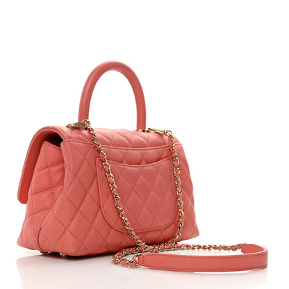 Chanel Caviar Quilted Mini Coco Handle Flap Pink 3 of 11