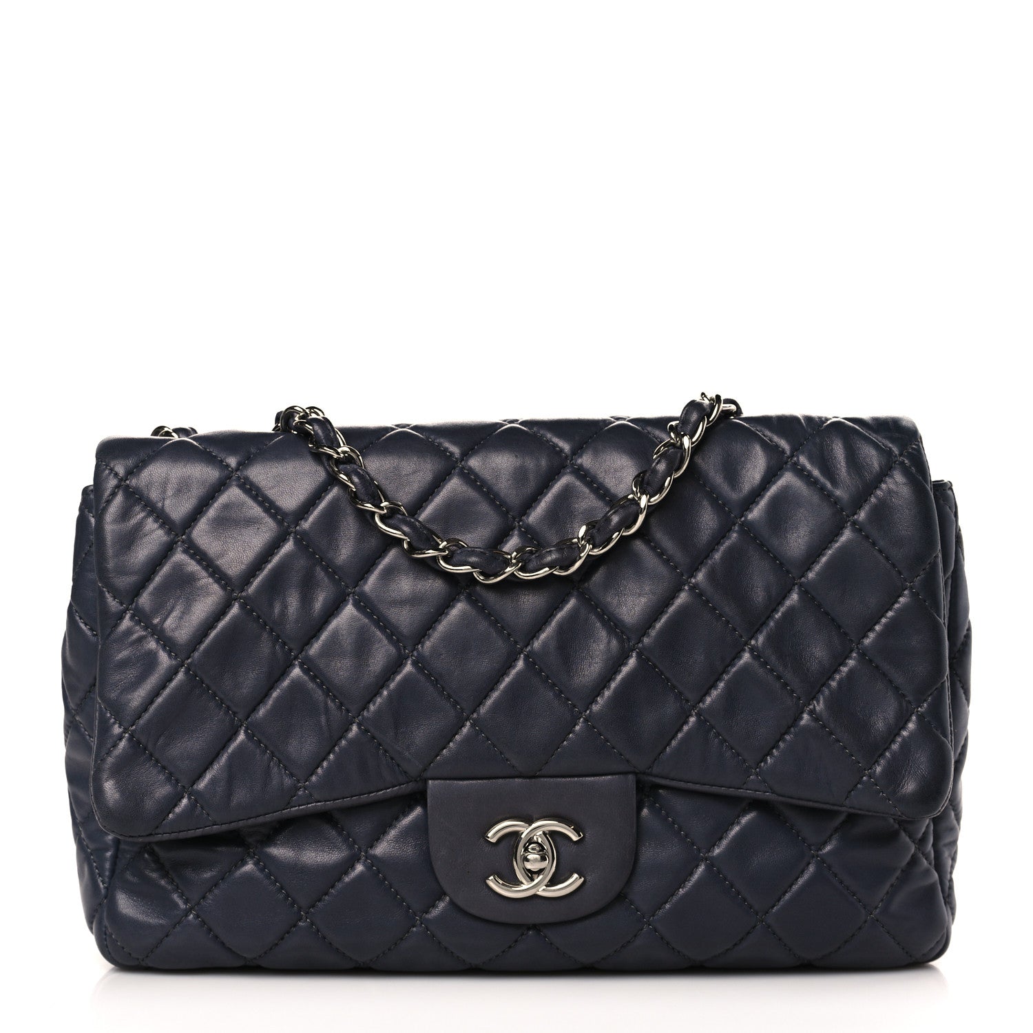 Chanel Lambskin Quilted Jumbo Single Flap Dark Grey 1 of 9