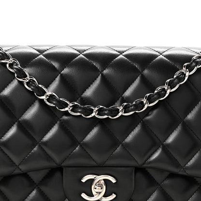 Chanel Lambskin Quilted Jumbo Double Flap Black 8 of 12