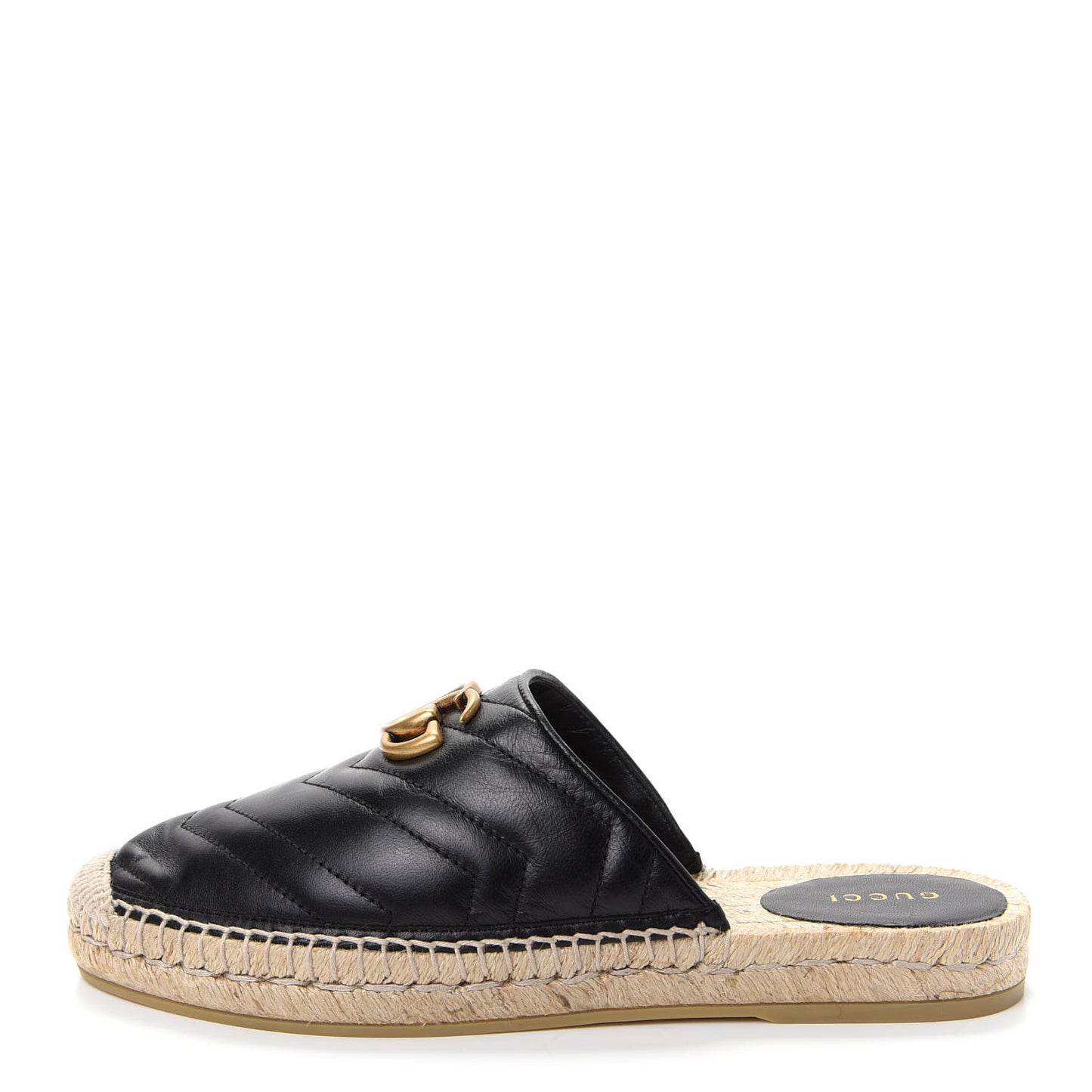Nappa Matelasse GG Marmont Espadrille Slippers 38 Black