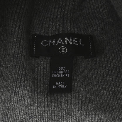Chanel Cashmere CC Beanie Hat Grey 4 of 4